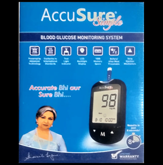 AccuSure Simple 4th Generation Blood Glucose Monitoring System Glucometer | Blood Glucose Monitors - Classic Derma