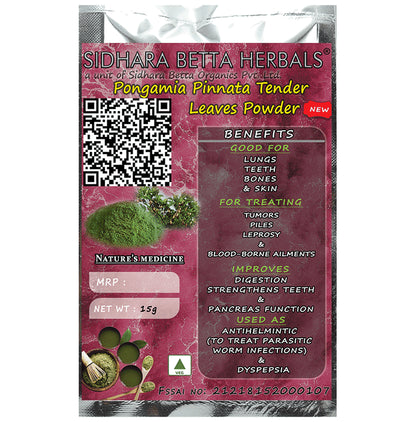Sidhara Betta Herbals Pongamia Pinnata Tender Leaves Powder - Classic Derma