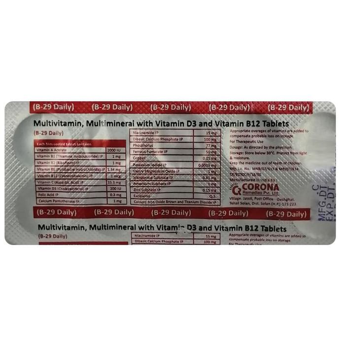 B 29 Daily Tablet - Classic Derma