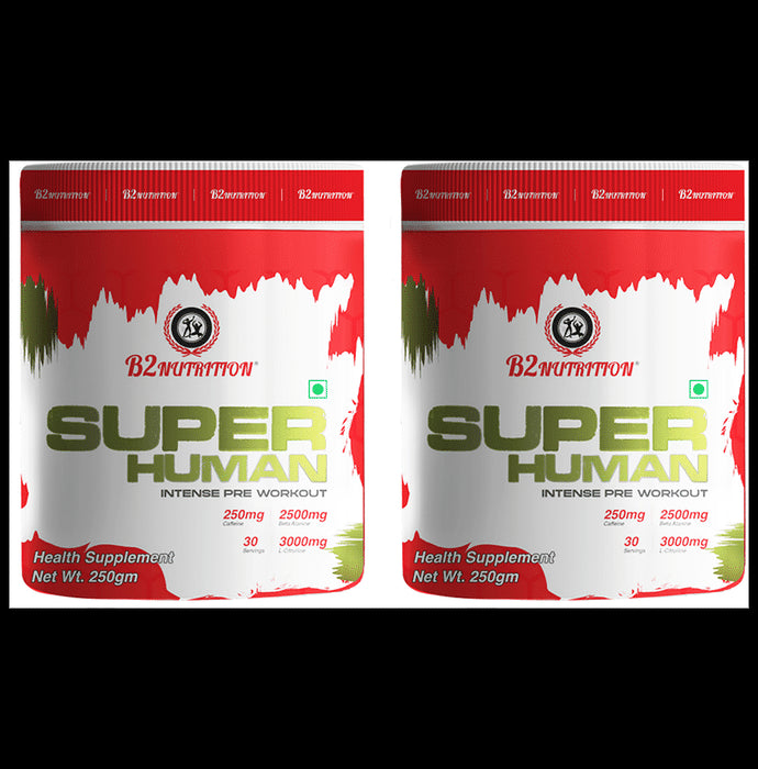 B2 Nutrition Super Human Intense Pre-Workout Powder (250gm Each) Mango - Classic Derma