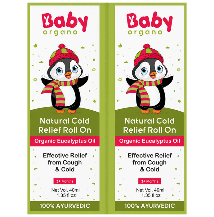 Baby Organo Natural Cold Relief Roll On with Organic Eucalyptus Oil (40ml Each) - Classic Derma