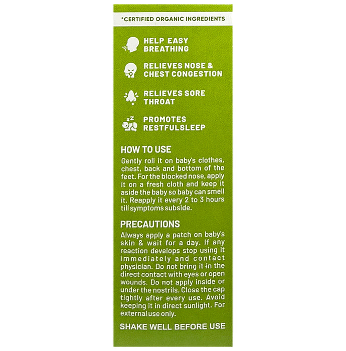 Baby Organo Natural Cold Relief Roll On with Organic Eucalyptus Oil (40ml Each)