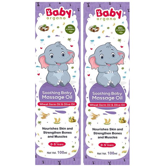 Baby Organo Soothing Baby Massage Oil (100ml Each) Wheat Germ Oil & Olive Oil - Classic Derma