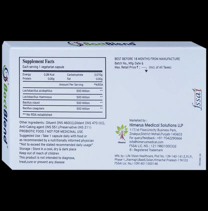 Bactblend Probiotic Vegetarian DR Capsules for Gut Health