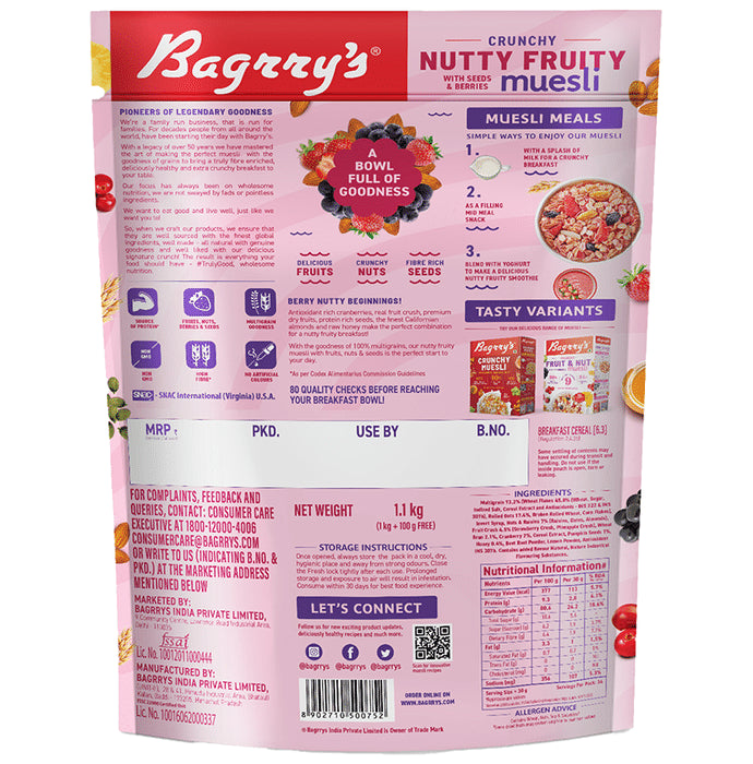 Bagrry's Crunchy Nutty Fruity with Seeds & Berries Muesli