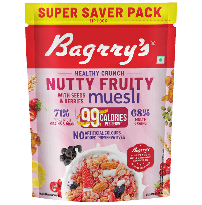 Bagrry's Crunchy Nutty Fruity with Seeds & Berries Muesli - Classic Derma