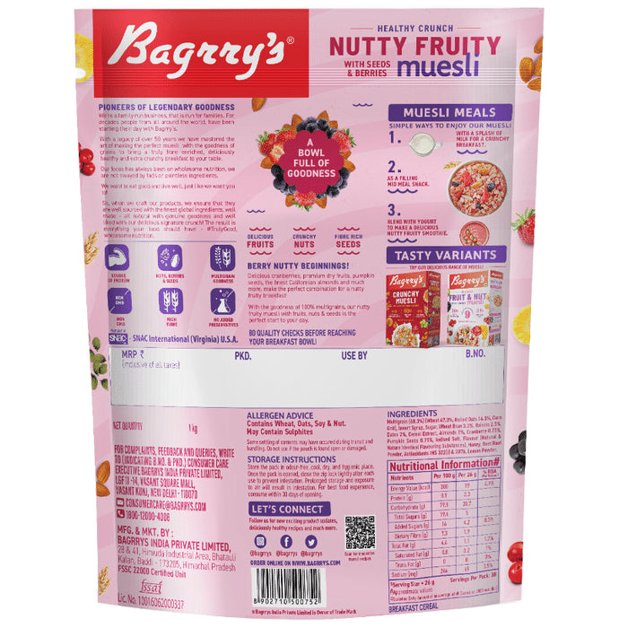 Bagrry's Crunchy Nutty Fruity with Seeds & Berries Muesli