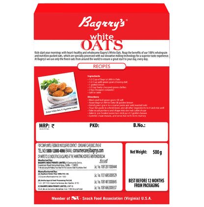 Bagrry's White Oats for Weight Management & Cholesterol Reduction