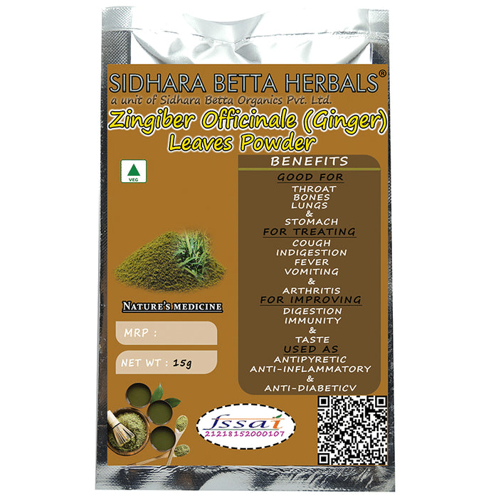 Sidhara Betta Herbals Zingiber Officinale Leaves Powder - Classic Derma