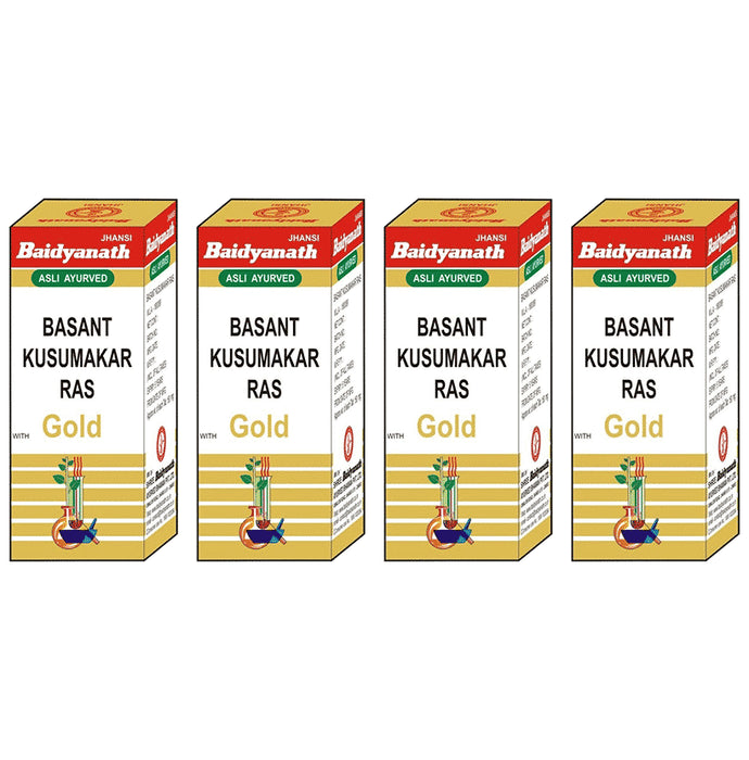 Baidyanath (Jhansi) Basant Kusumakar Ras with Gold Tablets (5 Each) - Classic Derma