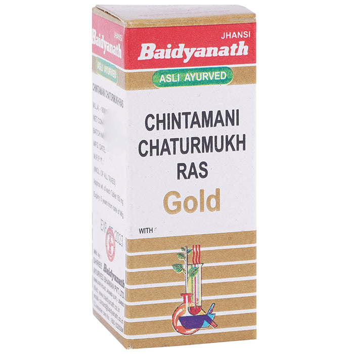 Baidyanath (Jhansi) Chintamani Chaturmukh Ras with Gold Tablet - Classic Derma