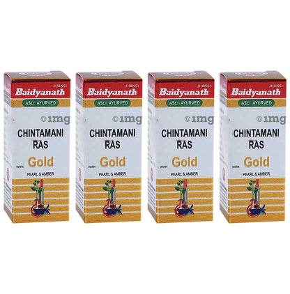 Baidyanath (Jhansi) hintamani Ras with Gold Pearl & Amber (10 Each) - Classic Derma