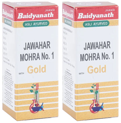 Baidyanath (Jhansi) Jawahar Mohra No. 1 with Gold Tablets (10 Each) - Classic Derma