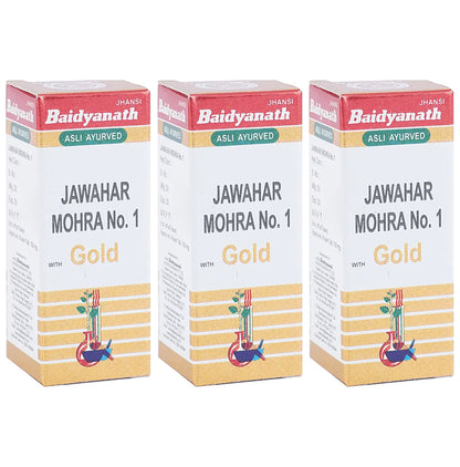 Baidyanath (Jhansi) Jawahar Mohra No. 1 with Gold Tablets (10 Each) - Classic Derma