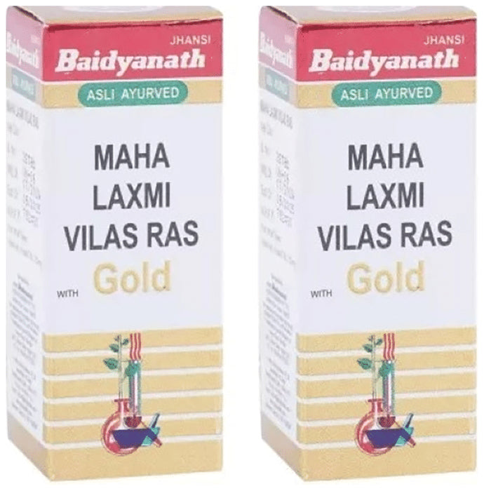 Baidyanath (Jhansi) Maha Laxmi Vilas Ras with Gold Tablets(25 Each) - Classic Derma