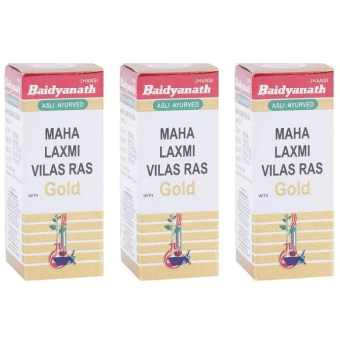 Baidyanath (Jhansi) Maha Laxmi Vilas Ras with Gold Tablets(25 Each) - Classic Derma