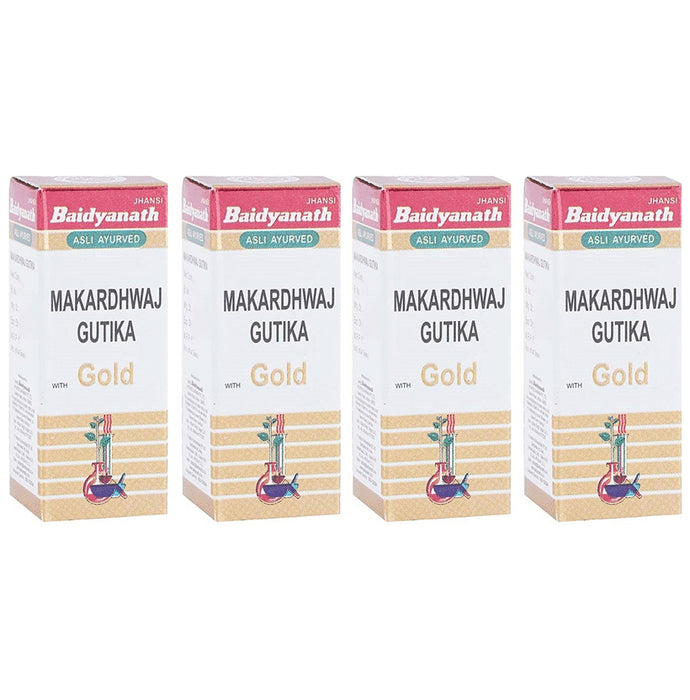Baidyanath (Jhansi) Makardhwaj Gutika with Gold Tablet (1gm Each) - Classic Derma