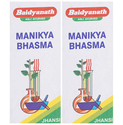 Baidyanath (Jhansi) Manikya Bhasma (2.5gm Each) - Classic Derma