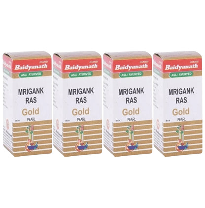 Baidyanath (Jhansi) Mrigank Ras with Gold Pearl Powder (1gm Each) - Classic Derma
