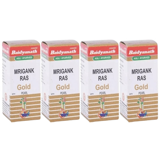 Baidyanath (Jhansi) Mrigank Ras with Gold Pearl Powder (1gm Each) - Classic Derma
