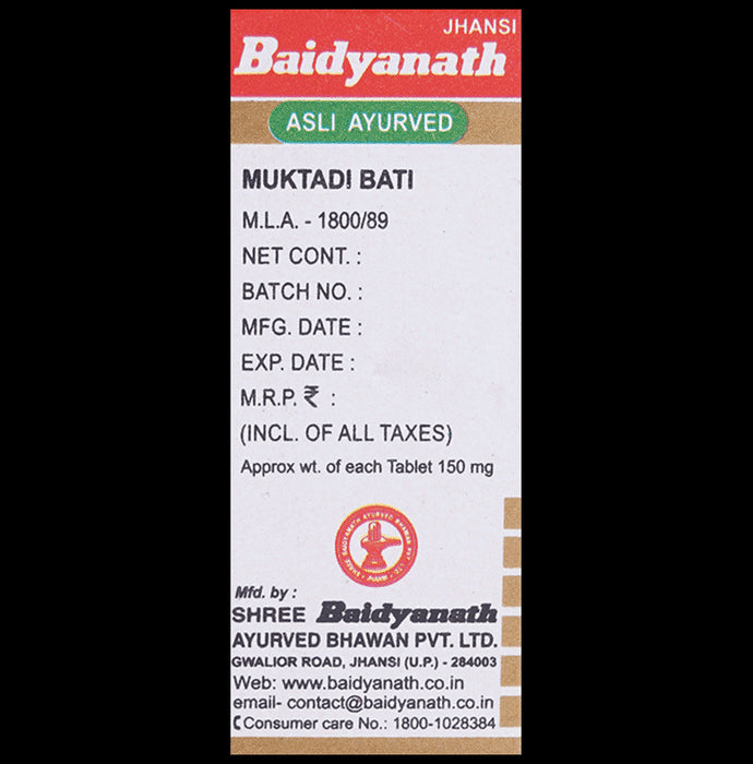 Baidyanath (Jhansi) Muktadi Bati Gold with Pearl, Kesar & Gorochan