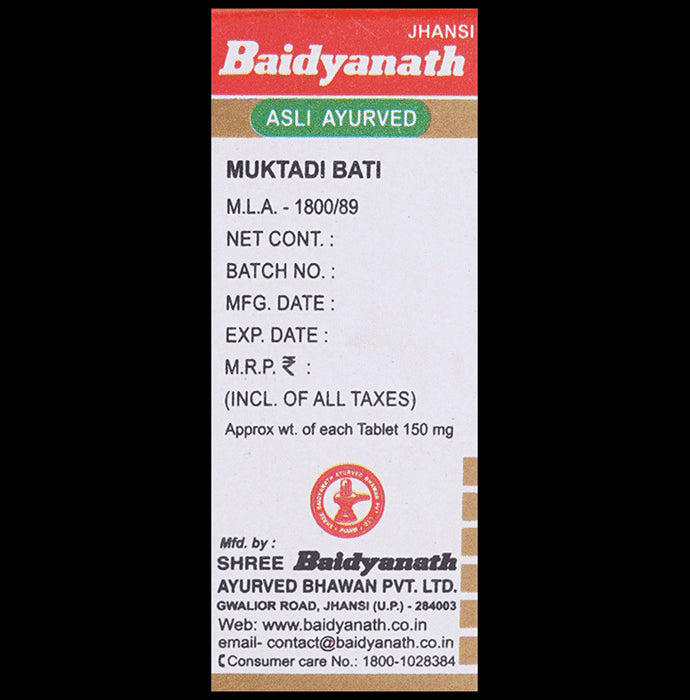 Baidyanath (Jhansi) Muktadi Bati Gold with Pearl, Kesar & Gorochan