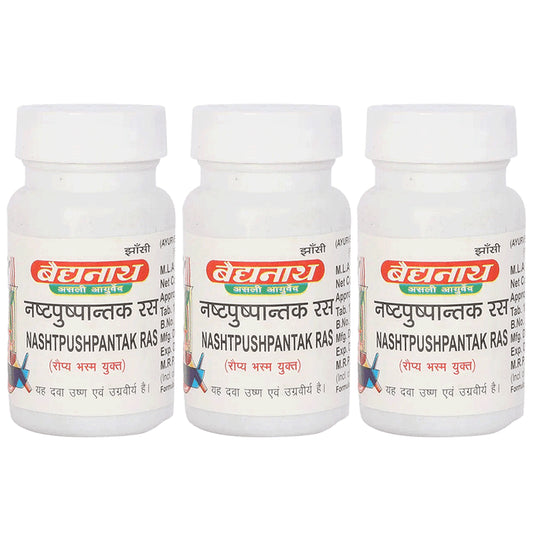Baidyanath (Jhansi) Nashtpushpantak Ras Tablet (80 Each) - Classic Derma