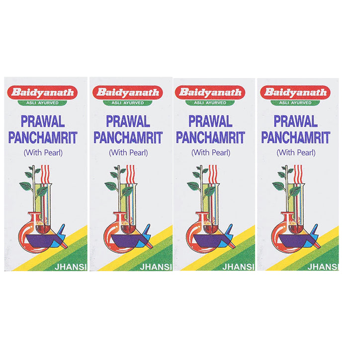 Baidyanath (Jhansi) Prawal Panchamrit Tablet (with Pearl) (Each 10) - Classic Derma