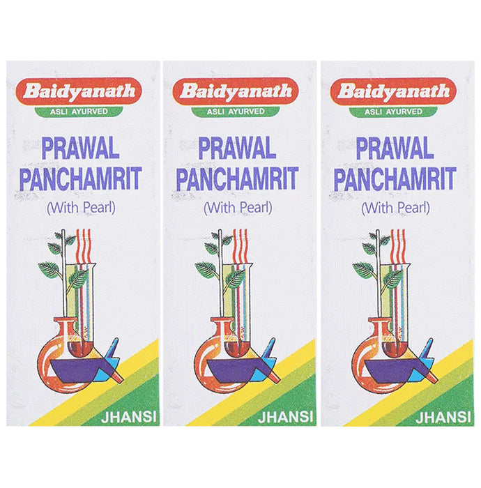 Baidyanath (Jhansi) Prawal Panchamrit Tablet with Pearl (25 Each) - Classic Derma