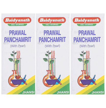 Baidyanath (Jhansi) Prawal Panchamrit Tablet with Pearl (25 Each) - Classic Derma