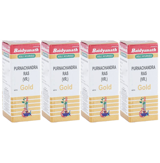 Baidyanath (Jhansi) Purnachandra Ras with Gold Tablets (25 Each) - Classic Derma