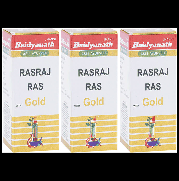Baidyanath (Jhansi) Rasraj Ras with Gold Tablet (10 Each) - Classic Derma