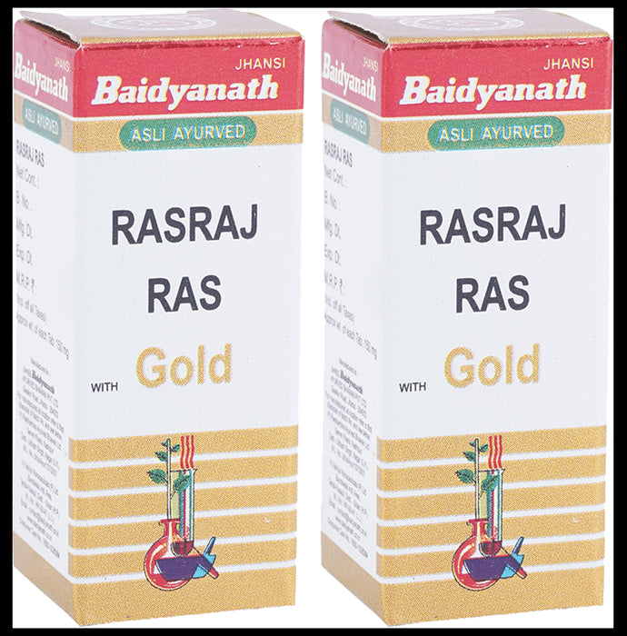 Baidyanath (Jhansi) Rasraj Ras with Gold Tablet (25 Each) - Classic Derma