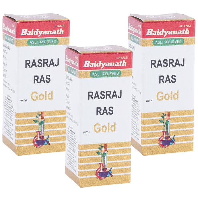 Baidyanath (Jhansi) Rasraj Ras with Gold Tablet (25 Each) - Classic Derma