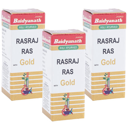 Baidyanath (Jhansi) Rasraj Ras with Gold Tablet (25 Each) - Classic Derma