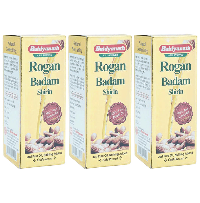 Baidyanath (Jhansi) Rogan Badam Shirin Oil (100ml Each) - Classic Derma