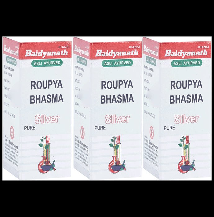 Baidyanath (Jhansi) Roupya Bhasma Pure Silver (1gm Each) - Classic Derma