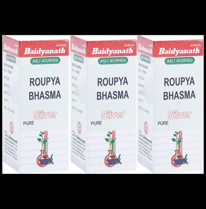 Baidyanath (Jhansi) Roupya Bhasma Pure Silver (1gm Each) - Classic Derma
