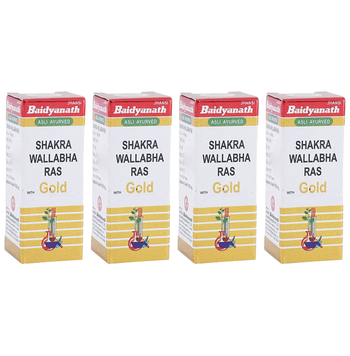 Baidyanath (Jhansi) Shakra Wallabha Ras with Gold Powder (1gm Each) - Classic Derma