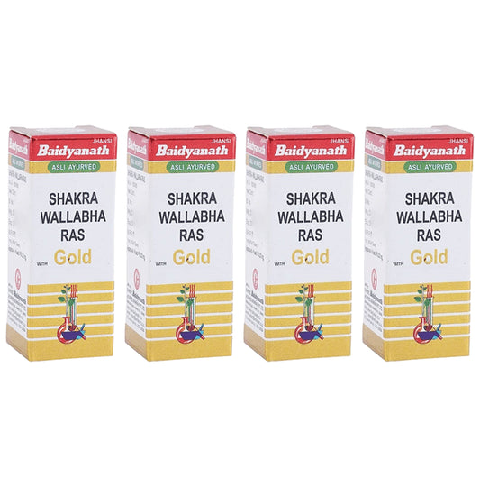 Baidyanath (Jhansi) Shakra Wallabha Ras with Gold Powder (1gm Each) - Classic Derma