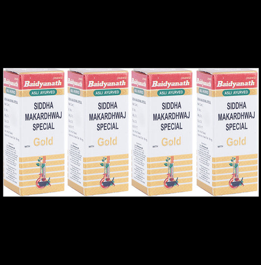 Baidyanath (Jhansi) Siddha Makardhwaj Special with Gold (10 Each) - Classic Derma