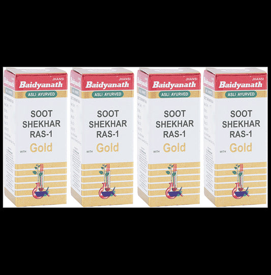 Baidyanath (Jhansi) Soot Shekhar Ras-1 with Gold (10 Each) - Classic Derma