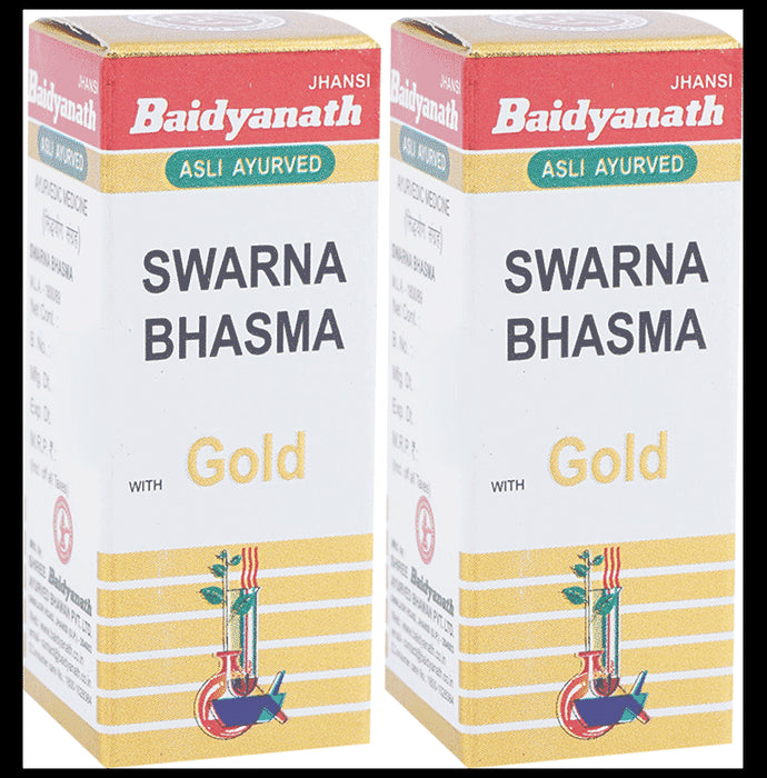 Baidyanath (Jhansi) Swarna Bhasma with Gold (500mg Each) - Classic Derma