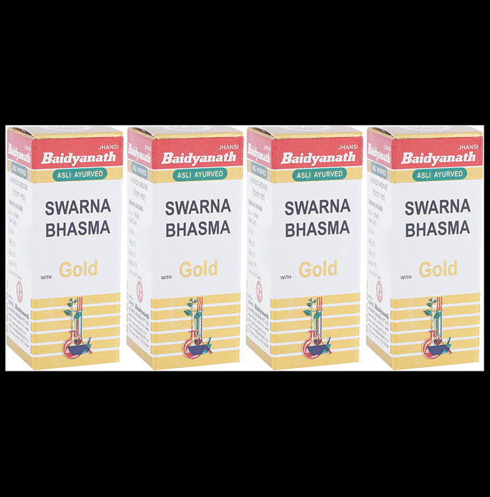 Baidyanath (Jhansi) Swarna Bhasma with Gold (500mg Each) - Classic Derma