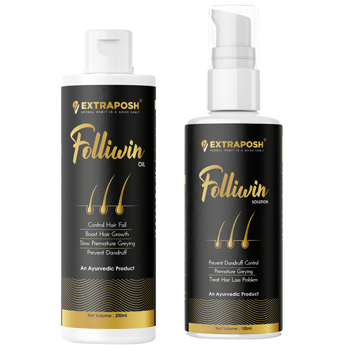 Extraposh Combo Pack of Followin Oil (200ml) & Followin solution (100ml) - Classic Derma