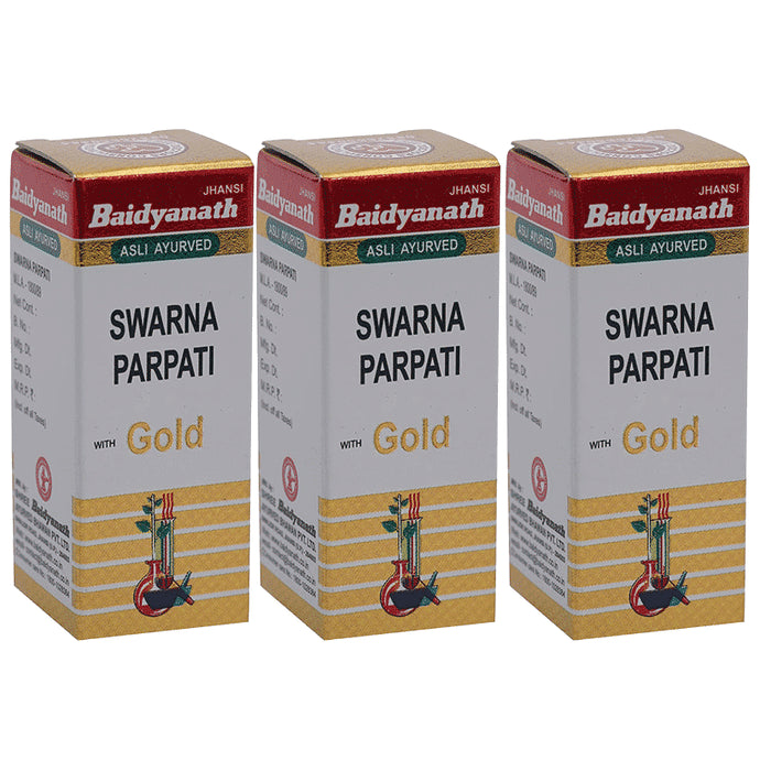 Baidyanath (Jhansi) Swarna Parpati with Gold (1gm Each) - Classic Derma
