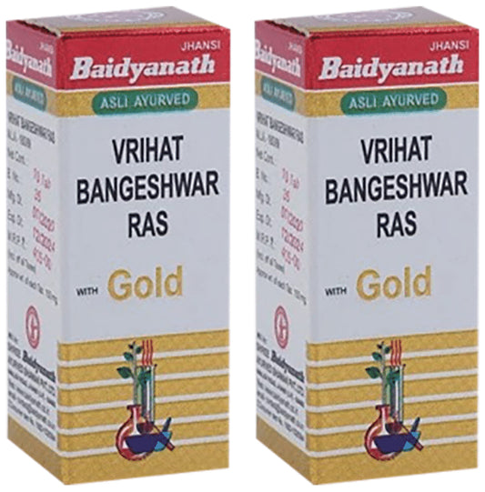 Baidyanath (Jhansi) Vrihat Bangeshwar Ras Tablet with Gold (25 Each) - Classic Derma