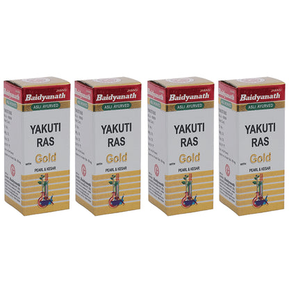 Baidyanath (Jhansi) Yakuti Ras with Gold Pearl & Kesar (10 Each) - Classic Derma