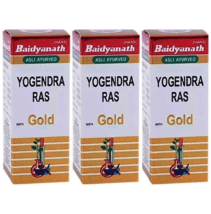 Baidyanath (Jhansi) Yogendra Ras with Gold (10 Each) - Classic Derma