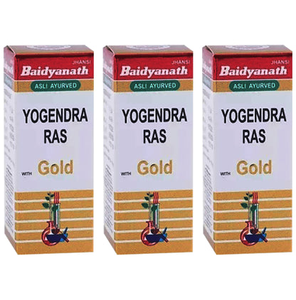Baidyanath (Jhansi) Yogendra Ras with Gold (25 Each) - Classic Derma